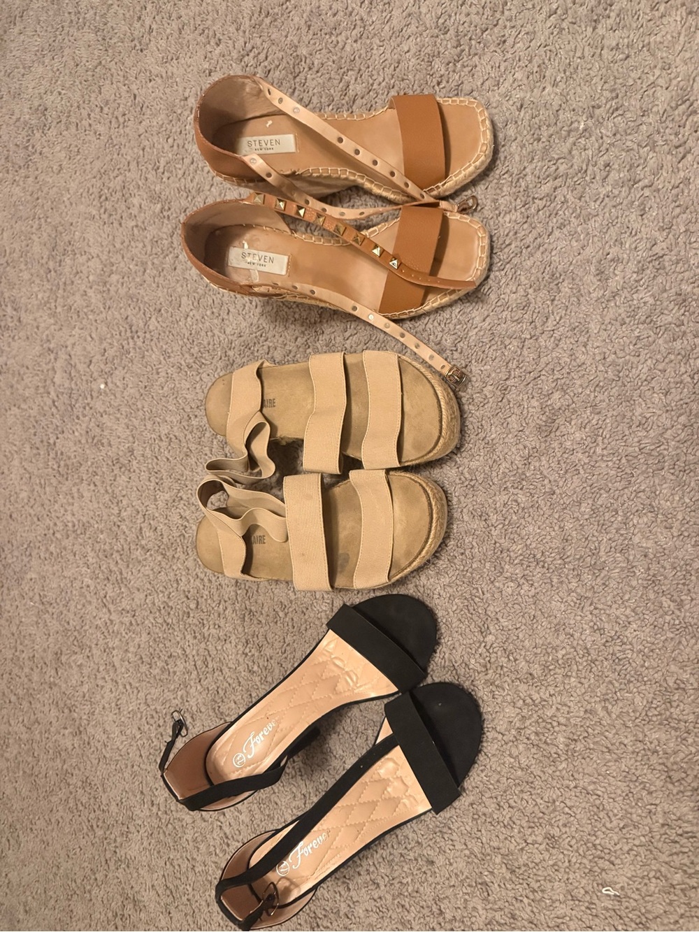 Steven by Steve Madden Tan Studded Ankle-Strap Espadrille Sandals